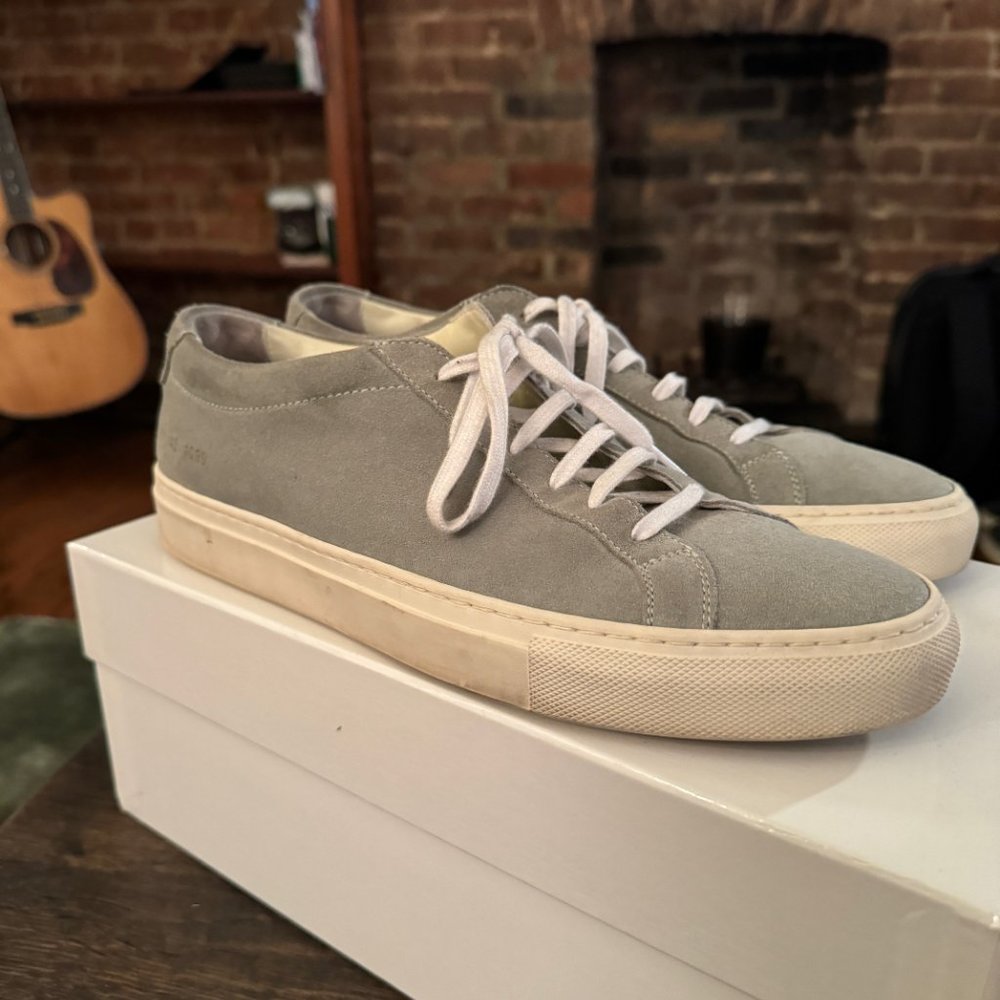 Green Suede Common Projects Achilles Low Size 42